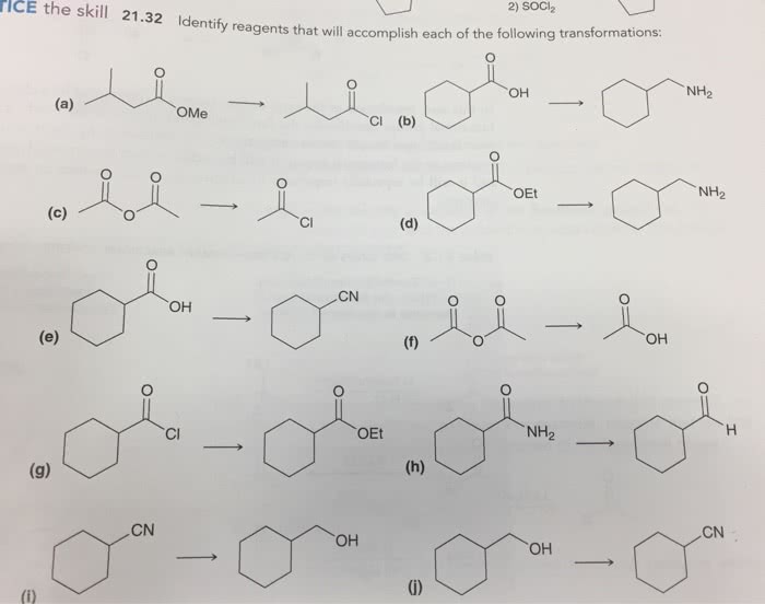 Reagents accomplish necessary transformations identify