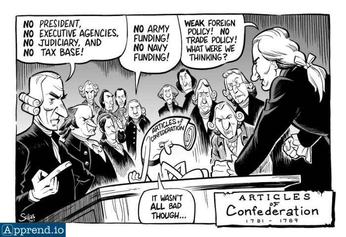 Political cartoon of the articles of confederation